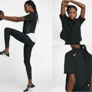 Nike Dry Black Short Sleeve Training Sweater Top